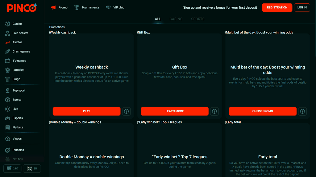 Онлайн-казино Pinco в России: играйте на официальном сайте Pinco